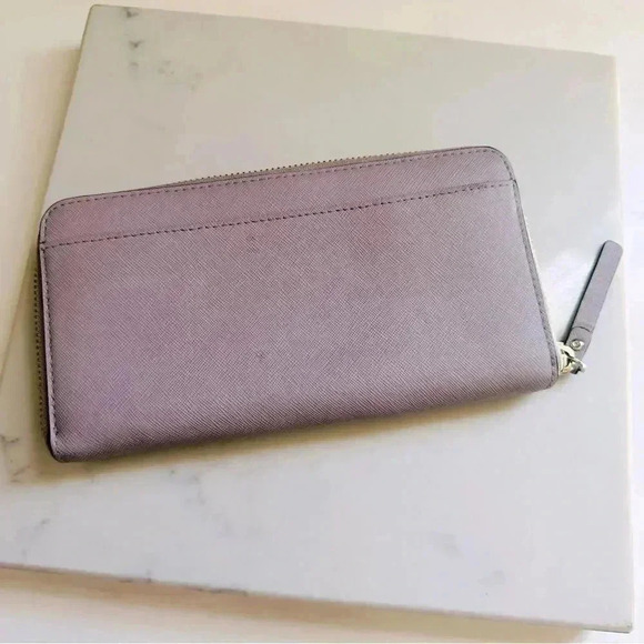 Kate Spade Laurel Way Neda Saffiano Leather Large Zip Around Wallet -Dusty Peony - Picture 3 of 10